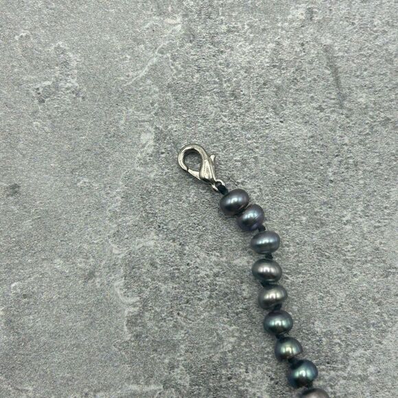 NWOT Natural Pearl Chromatic Blue Purple 18 inches Pearl Necklace Women’s Jewelr - Picture 7 of 9